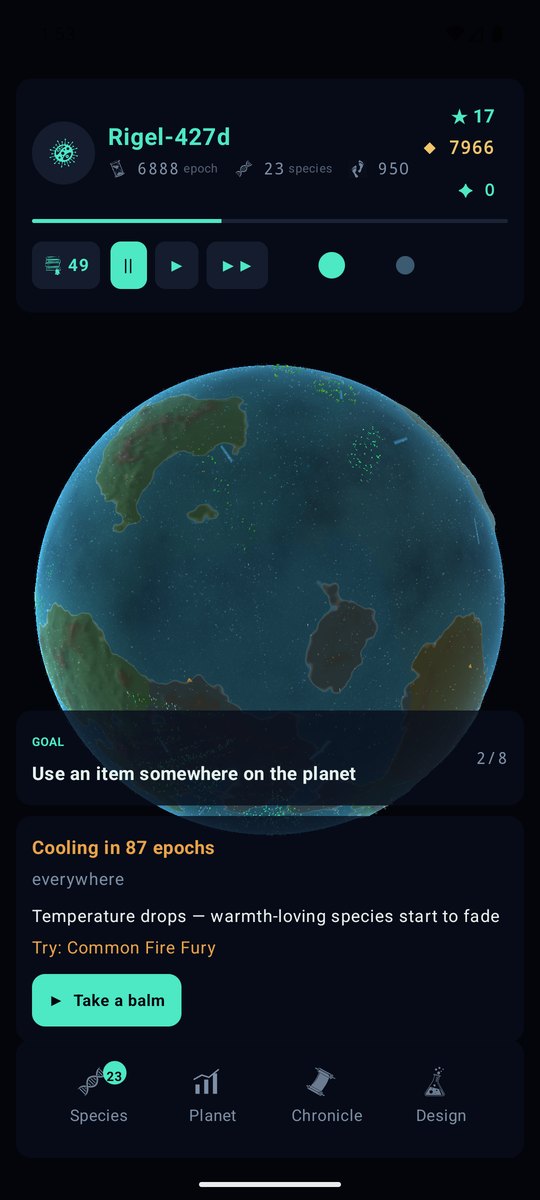 The planet from orbit with a cataclysm forecast